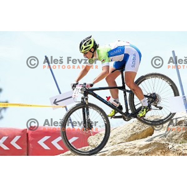 Tina Perse of Slovenia during MTB Cross-Country race of First European Games at Mountain Bike Velopark in Baku, Azerbaijan on June 13, 2015