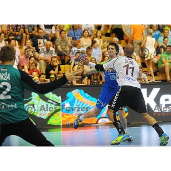 of Slovenia in action during qualifying handball match for European Championships between Slovenia and Latvia in Velenje, Slovenia on June 13, 2015