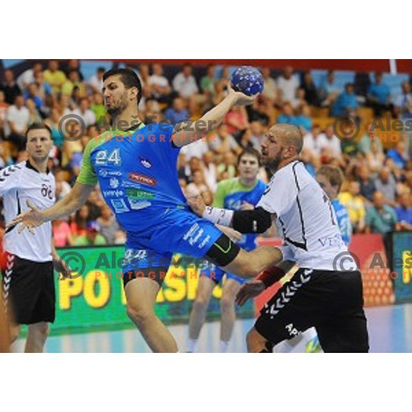 of Slovenia in action during qualifying handball match for European Championships between Slovenia and Latvia in Velenje, Slovenia on June 13, 2015