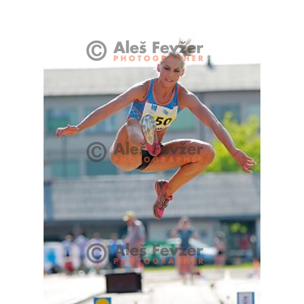 Snezana Vukmirovic in action at Slovenian Athletic Cup in Celje, Slovenia on June 13, 2015