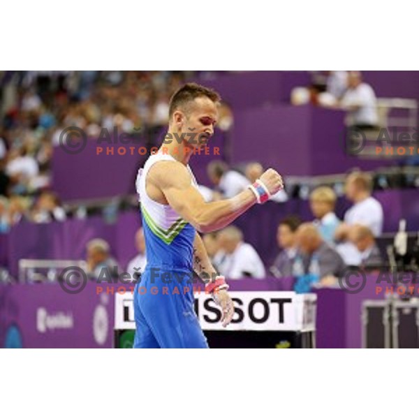 Saso Bertoncelj of Slovenia competes in qualification of pommel horse at First European Games Baku 2015 in National Gymnastics Arena in Baku, Azerbaijan on June 14, 2015