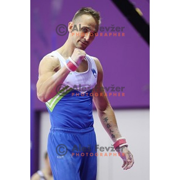 Saso Bertoncelj of Slovenia competes in qualification of pommel horse at First European Games Baku 2015 in National Gymnastics Arena in Baku, Azerbaijan on June 14, 2015