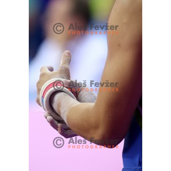 Saso Bertoncelj of Slovenia competes in qualification of pommel horse at First European Games Baku 2015 in National Gymnastics Arena in Baku, Azerbaijan on June 14, 2015