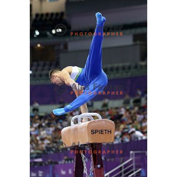 Saso Bertoncelj of Slovenia competes in qualification of pommel horse at First European Games Baku 2015 in National Gymnastics Arena in Baku, Azerbaijan on June 14, 2015