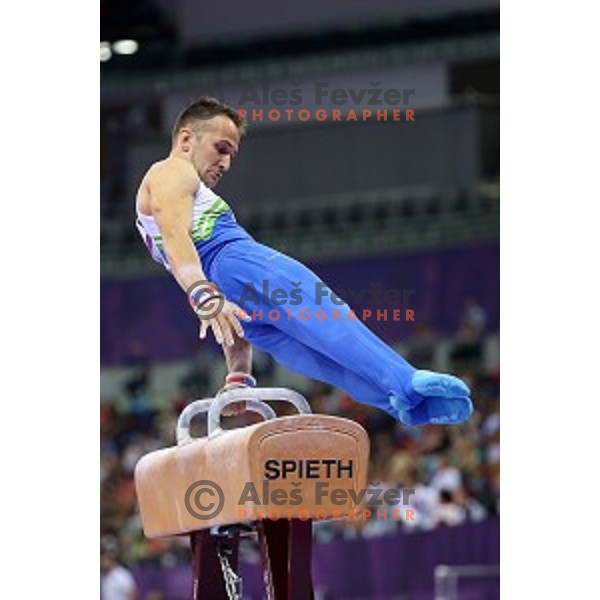 Saso Bertoncelj of Slovenia competes in qualification of pommel horse at First European Games Baku 2015 in National Gymnastics Arena in Baku, Azerbaijan on June 14, 2015
