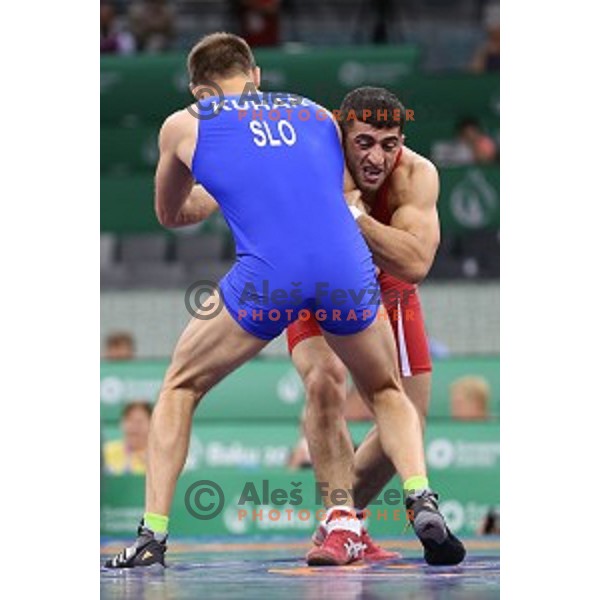 Jure Kuhar (SLO) competes in Wrestling Men\'s Greco Roman style -75 kg in Heydar Aliyev Arena in Baku, Azerbaijan on June 14, 2015