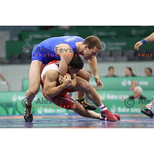 Jure Kuhar (SLO) competes in Wrestling Men\'s Greco Roman style -75 kg in Heydar Aliyev Arena in Baku, Azerbaijan on June 14, 2015