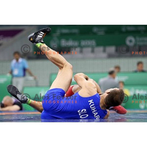 Jure Kuhar (SLO) competes in Wrestling Men\'s Greco Roman style -75 kg in Heydar Aliyev Arena in Baku, Azerbaijan on June 14, 2015