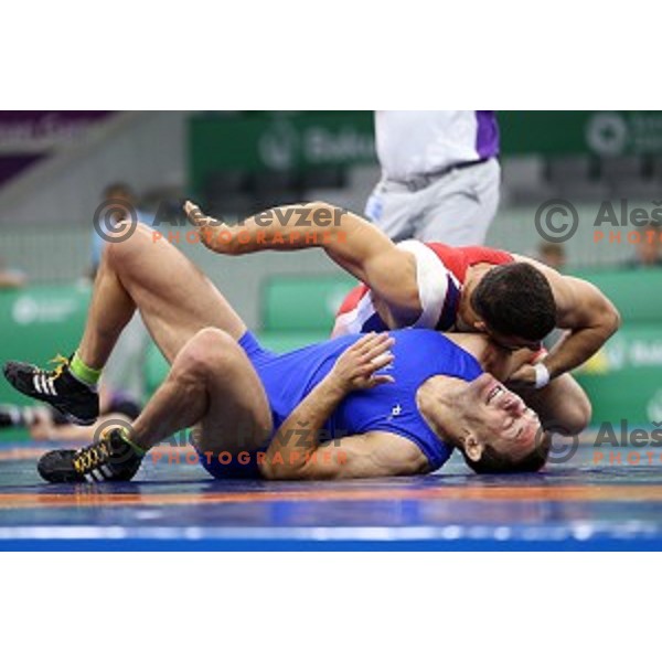 Jure Kuhar (SLO) competes in Wrestling Men\'s Greco Roman style -75 kg in Heydar Aliyev Arena in Baku, Azerbaijan on June 14, 2015