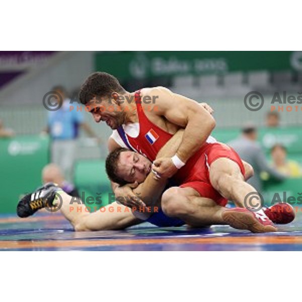 Jure Kuhar (SLO) competes in Wrestling Men\'s Greco Roman style -75 kg in Heydar Aliyev Arena in Baku, Azerbaijan on June 14, 2015