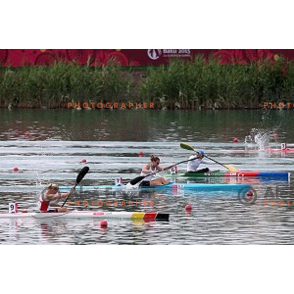 Spela Ponomarenko Janic of Slovenia races in Kayak Single 200 meters women in Canoe Sprint in Mingachevir during Baku 2015 First European Games, Azerbaijan on June 15, 2015