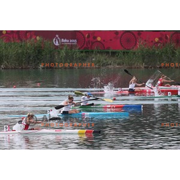Spela Ponomarenko Janic of Slovenia races in Kayak Single 200 meters women in Canoe Sprint in Mingachevir during Baku 2015 First European Games, Azerbaijan on June 15, 2015