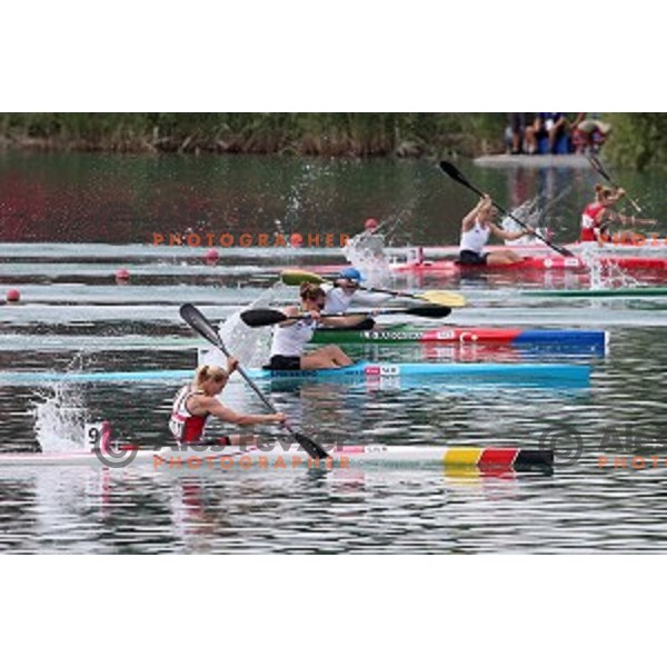 Spela Ponomarenko Janic of Slovenia races in Kayak Single 200 meters women in Canoe Sprint in Mingachevir during Baku 2015 First European Games, Azerbaijan on June 15, 2015