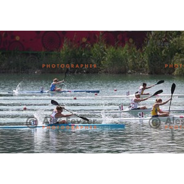 Spela Ponomarenko Janic of Slovenia races in Kayak Single 200 meters women in Canoe Sprint in Mingachevir during Baku 2015 First European Games, Azerbaijan on June 15, 2015