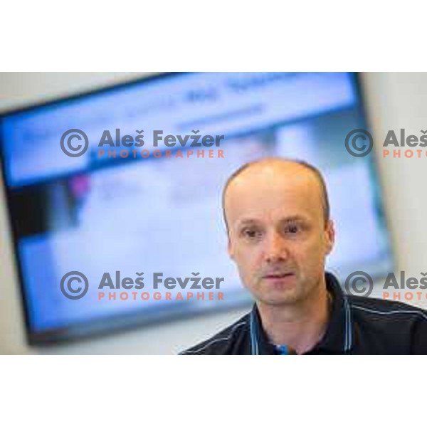 Jure Zdovc, head coach of Slovenia Basketball team during press conference of KZS in Ljubljana, on June 16th.