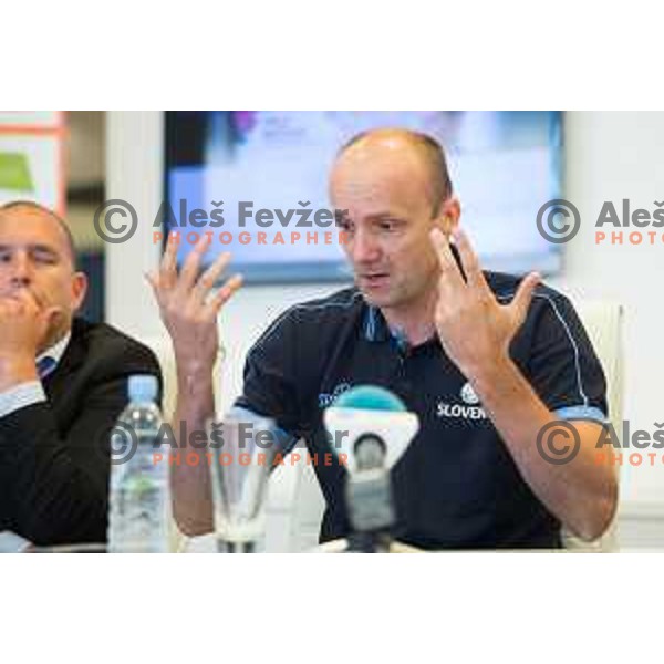 Jure Zdovc, head coach of Slovenia Basketball team during press conference of KZS in Ljubljana, on June 16th.