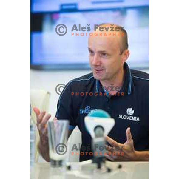 Jure Zdovc, head coach of Slovenia Basketball team during press conference of KZS in Ljubljana, on June 16th.