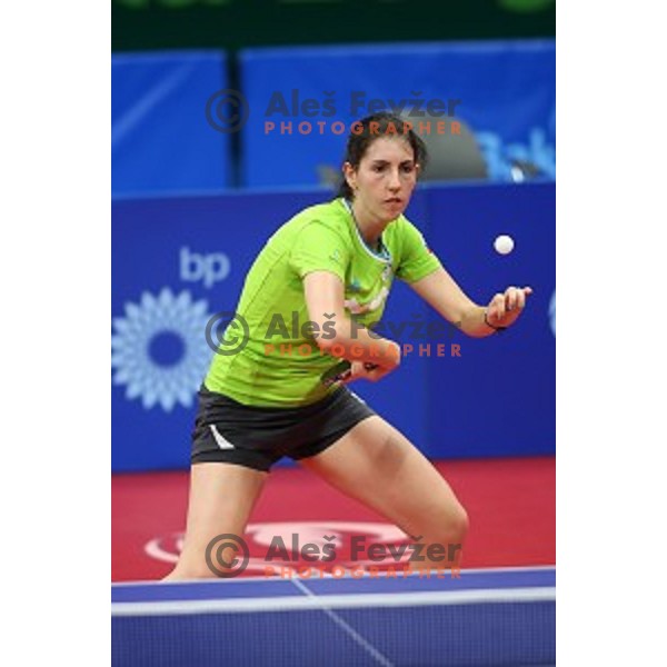 Alex Galic of Slovenia in first round action at table tournament in Baku Sports Hall during Baku 2015 First European Games, Azerbaijan on June 16, 2015