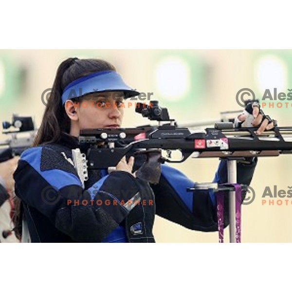 Urska Kuharic shots during qualification of women\'s Air rifle in Baku Shooting centre during Baku 2015 First European Games, Azerbaijan on June 16, 2015