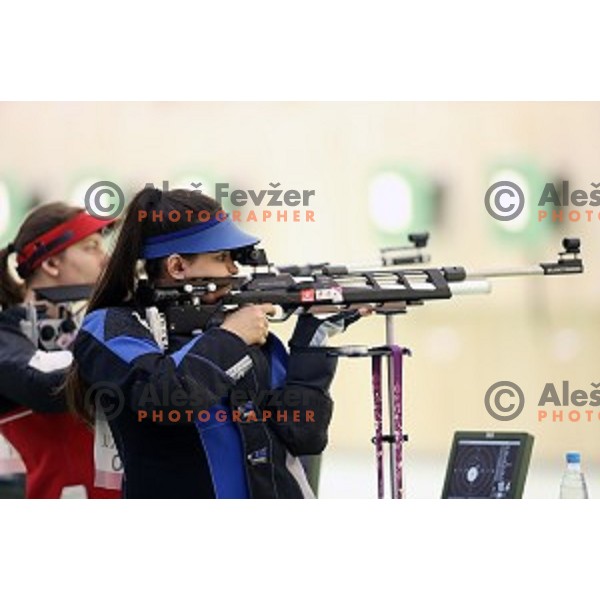 Urska Kuharic shots during qualification of women\'s Air rifle in Baku Shooting centre during Baku 2015 First European Games, Azerbaijan on June 16, 2015