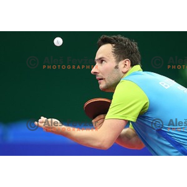 Bojan Tokic of Slovenia in first round action at table tournament in Baku Sports Hall during Baku 2015 First European Games, Azerbaijan on June 16, 2015