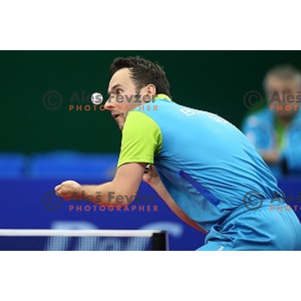 Bojan Tokic of Slovenia in first round action at table tournament in Baku Sports Hall during Baku 2015 First European Games, Azerbaijan on June 16, 2015