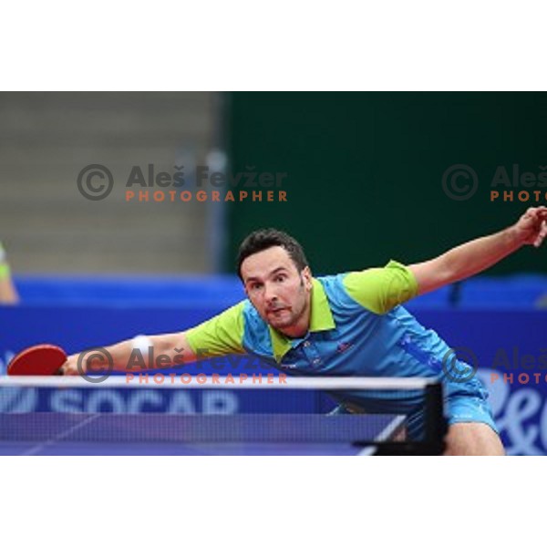 Bojan Tokic of Slovenia in first round action at table tournament in Baku Sports Hall during Baku 2015 First European Games, Azerbaijan on June 16, 2015