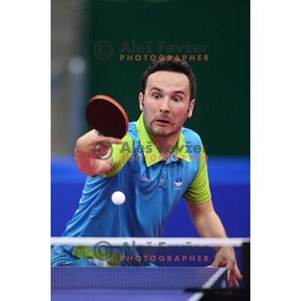 Bojan Tokic of Slovenia in first round action at table tournament in Baku Sports Hall during Baku 2015 First European Games, Azerbaijan on June 16, 2015