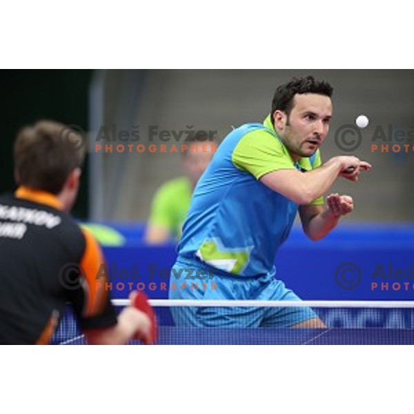 Bojan Tokic of Slovenia in first round action at table tournament in Baku Sports Hall during Baku 2015 First European Games, Azerbaijan on June 16, 2015