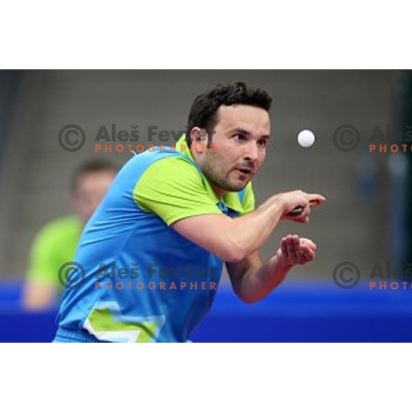 Bojan Tokic of Slovenia in first round action at table tournament in Baku Sports Hall during Baku 2015 First European Games, Azerbaijan on June 16, 2015