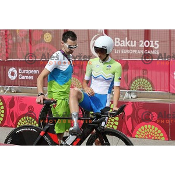 Polona Batagelj of Slovenia competes at Women\'s Time trial at Bligah Beach during First European Games Baku 2015, Azerbaijan on June 18, 2015