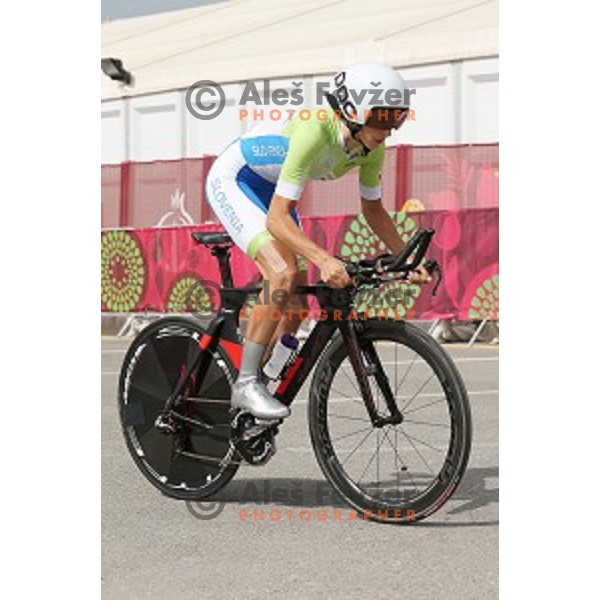 Polona Batagelj of Slovenia competes at Women\'s Time trial at Bligah Beach during First European Games Baku 2015, Azerbaijan on June 18, 2015