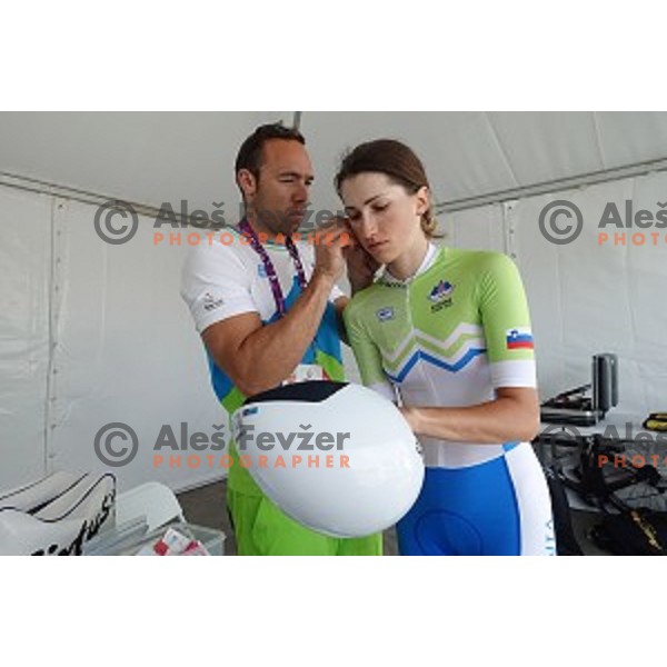 Polona Batagelj of Slovenia competes at Women\'s Time trial at Bligah Beach during First European Games Baku 2015, Azerbaijan on June 18, 2015