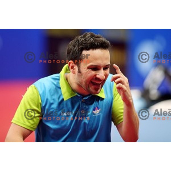 Bojan Tokic of Slovenia in third round action at table tournament in Baku Sports Hall during Baku 2015 First European Games, Azerbaijan on June 18, 2015