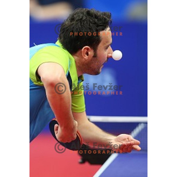 Bojan Tokic of Slovenia in third round action at table tournament in Baku Sports Hall during Baku 2015 First European Games, Azerbaijan on June 18, 2015