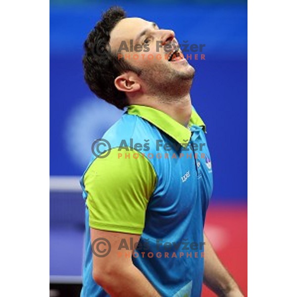 Bojan Tokic of Slovenia in third round action at table tournament in Baku Sports Hall during Baku 2015 First European Games, Azerbaijan on June 18, 2015