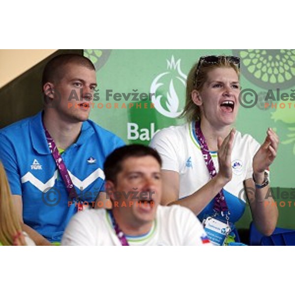 Ivan Trajkovic and Nusa Rajher of Slovenia during First European Games Baku 2015, Azerbaijan on June 18, 2015