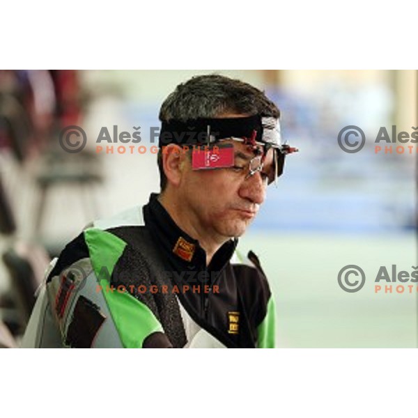 Rajmond Debevec shots in qualification of Men\'s Prone Rifle in Baku Shooting Centre during First European Games Baku 2015, Azerbaijan on June 18, 2015