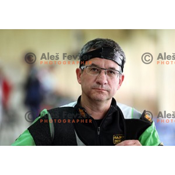 Rajmond Debevec shots in qualification of Men\'s Prone Rifle in Baku Shooting Centre during First European Games Baku 2015, Azerbaijan on June 18, 2015