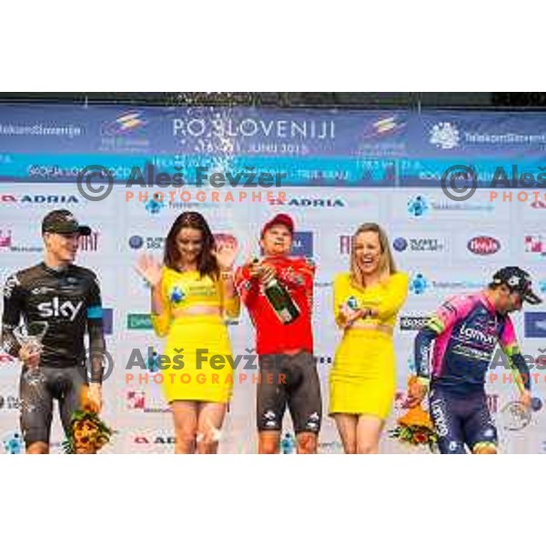 Salvatore Puccio, Artem Ovechkin and Diego Ulissi during 1st Stage of 22. Tour of Slovenia, 8,8 km time trial in center of Ljubljana, Slovenia, on June 18th, 2015