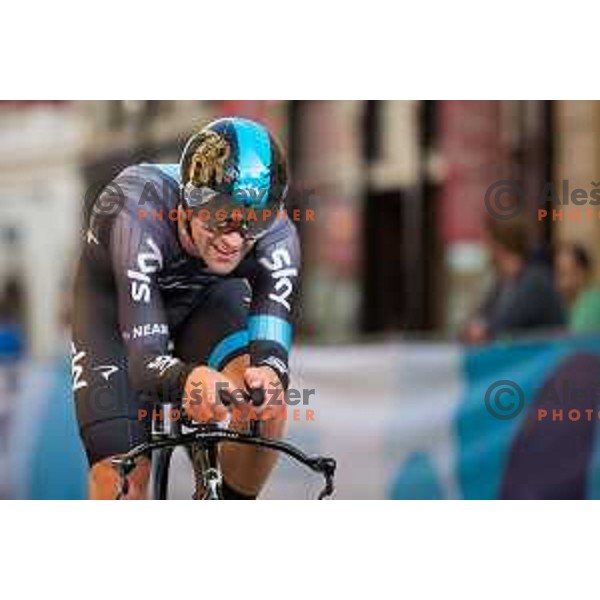 Nathan Earle of Team SKY in action during 1st Stage of 22. Tour of Slovenia, 8,8 km time trial in center of Ljubljana, Slovenia, on June 18th, 2015