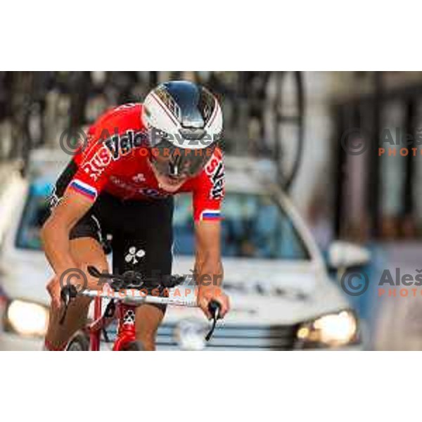 Sergey Firsanov of team Rusvelo in action during 1st Stage of 22. Tour of Slovenia, 8,8 km time trial in center of Ljubljana, Slovenia, on June 18th, 2015