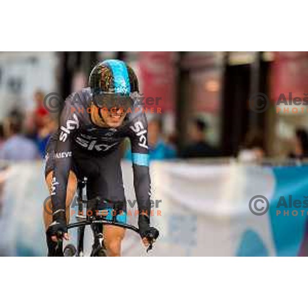 Mikel Nieve Ituralde of Team SKY in action during 1st Stage of 22. Tour of Slovenia, 8,8 km time trial in center of Ljubljana, Slovenia, on June 18th, 2015