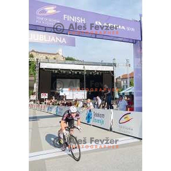 Zan Jerkic of team Radenska Ljubljana in action during 1st Stage of 22. Tour of Slovenia, 8,8 km time trial in center of Ljubljana, Slovenia, on June 18th, 2015