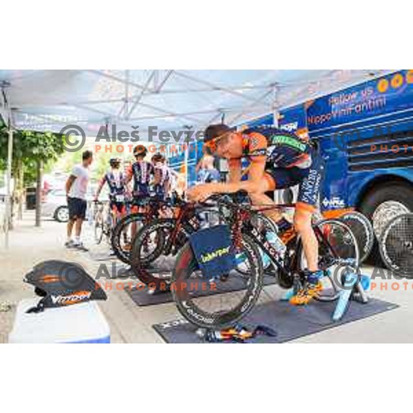 Team Nippo - Vini Fantini during 1st Stage of 22. Tour of Slovenia, 8,8 km time trial in center of Ljubljana, Slovenia, on June 18th, 2015