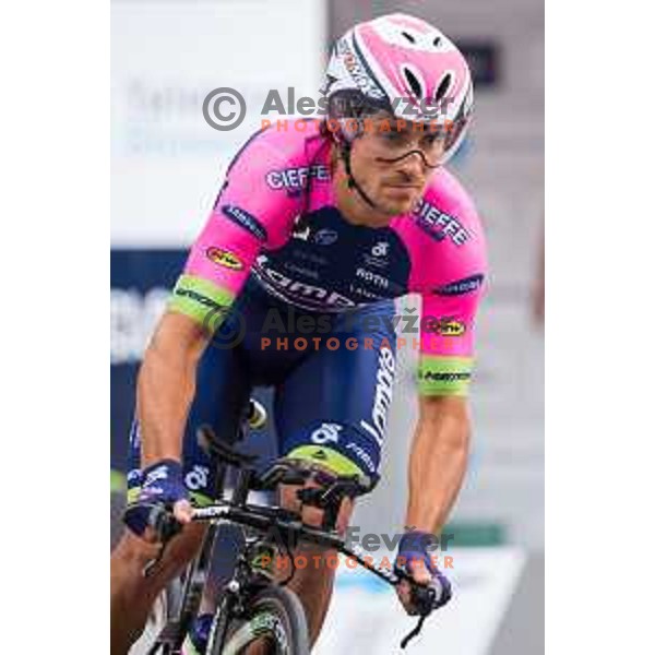 Roberto Ferrari of team Lampre - Merida in action during 1st Stage of 22. Tour of Slovenia, 8,8 km time trial in center of Ljubljana, Slovenia, on June 18th, 2015