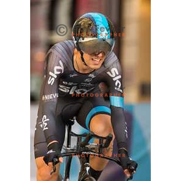 Mikel Nieve Ituralde of Team SKY in action during 1st Stage of 22. Tour of Slovenia, 8,8 km time trial in center of Ljubljana, Slovenia, on June 18th, 2015