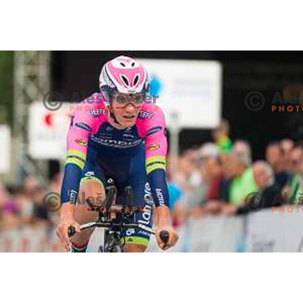Jan Polanc of team Lampre - Merida in action during 1st Stage of 22. Tour of Slovenia, 8,8 km time trial in center of Ljubljana, Slovenia, on June 18th, 2015