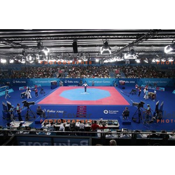 Ivan Trajkovic of Slovenia fights in quarter-final of Taekwondo Men +80 kg in Crystal Hall during Baku 2015 First European Games, Azerbaijan on June 19, 2015