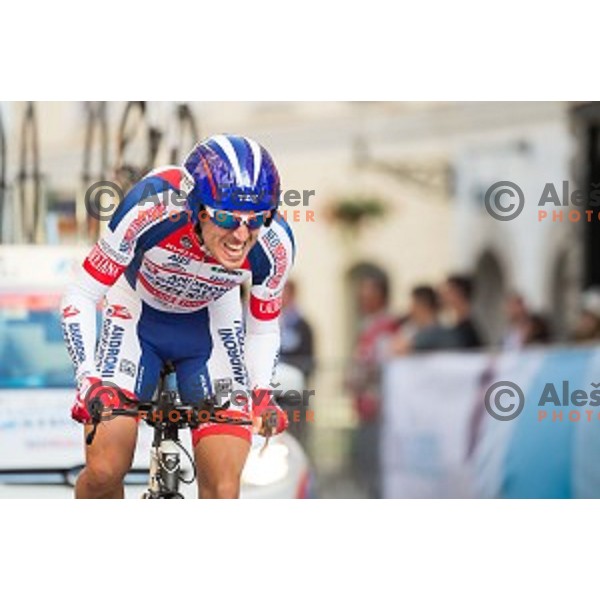 Fabio Taborre of team Androni Giocattoli-Sidermec in action during 1st Stage of 22. Tour of Slovenia, 8,8 km time trial in center of Ljubljana, Slovenia, on June 18th, 2015